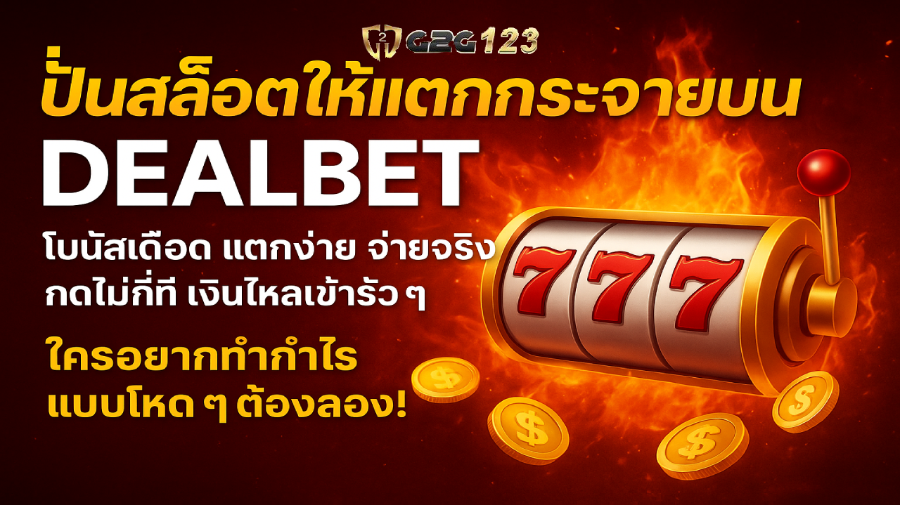 โบนัสเดือด แตกง่าย จ่ายจริง กดไม่กี่ที เงินไหลเข้ารัว ๆ ใครอยากทำกำไรแบบโหด ๆ ต้องลอง! พร้อมแล้ว เข้าไปล่าแจ็กพอตกันเลยที่ dealbet